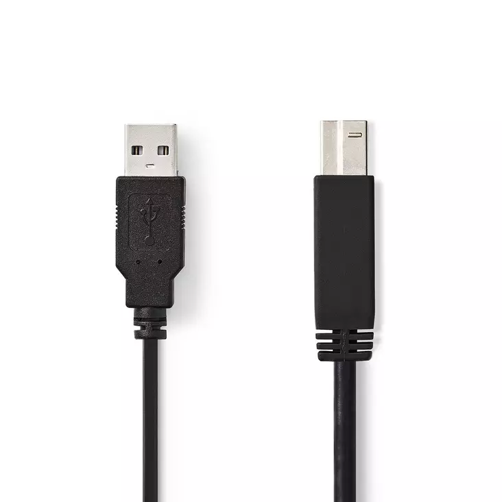 USB-kabel | USB 2.0 | USB-A Hane | USB-B Hane | 480 Mbps | Nickelplaterad | 2.00 m | Rund | PVC | Svart | Låda - Dator och nätverk - 5412810288854 - 1