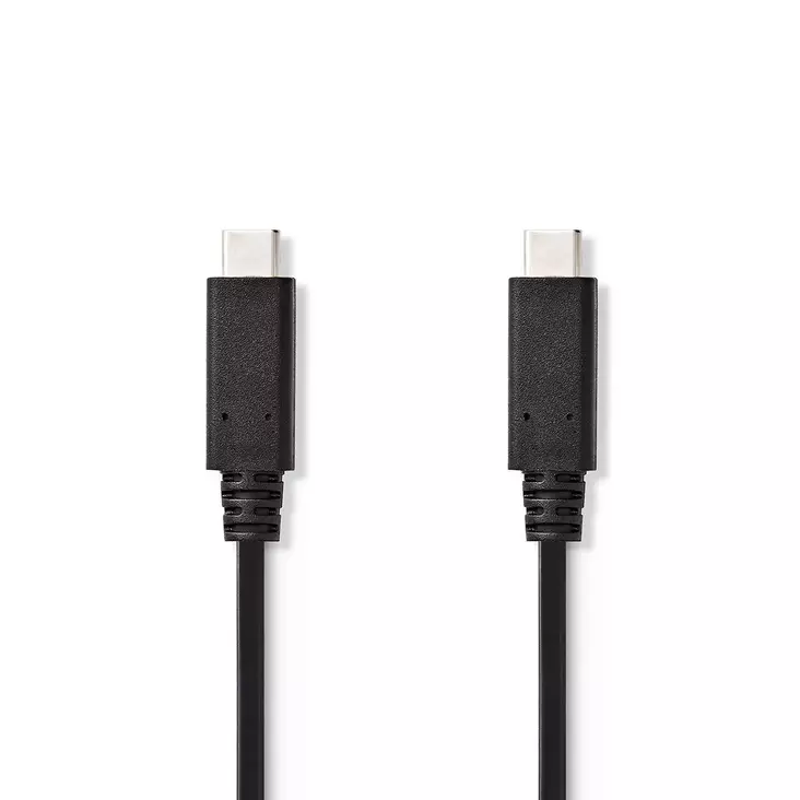 USB-kabel | USB 3.2 Gen 2 | USB-C Hane | USB-C Hane | 15 W | 10 Gbps | Nickelplaterad | 1.00 m | Rund | PVC | Svart | Tag - Dator och nätverk - 5412810324934 - 1