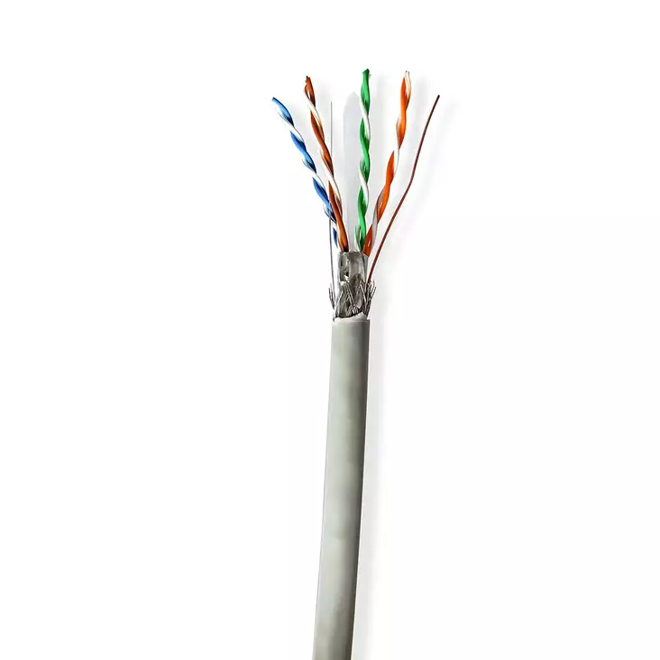 CAT6 nätverkskabel rulle | Solid | S/FTP | CCA | 305 m | Inomhus | Rund | PVC | Grå | Dragkorg - Dator och nätverk - 5412810399574 - 10