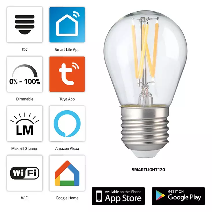 Smart glödtråd LED-lampa med Wi-Fi - Ljuskällor - 8712412586554 - 1