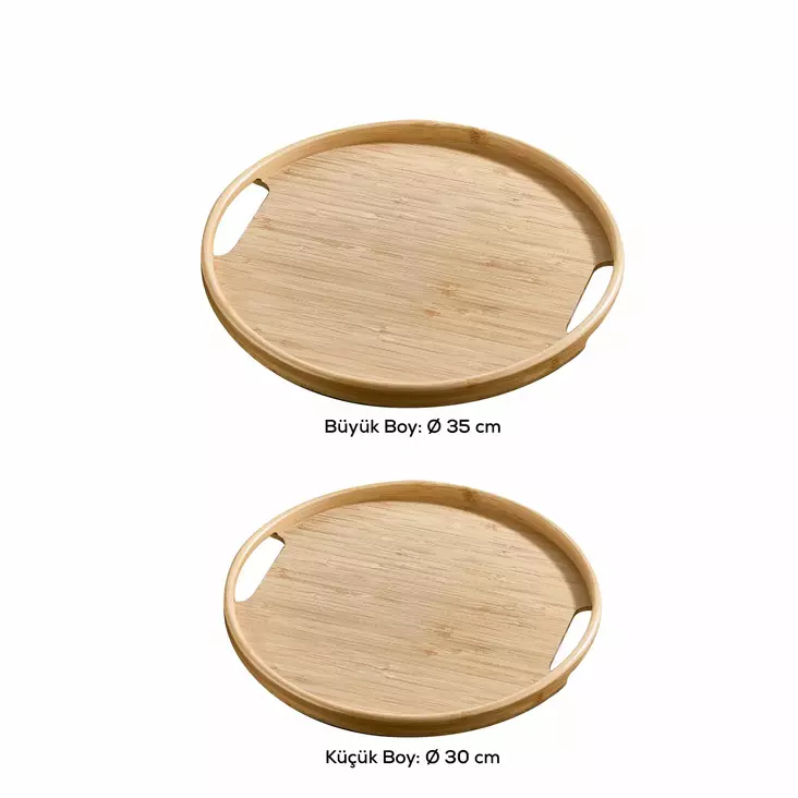 Bricka Set Hermia Flerfärgad Bambuträ 2 Delar - Serveringsfat - 8684283915354 - 1