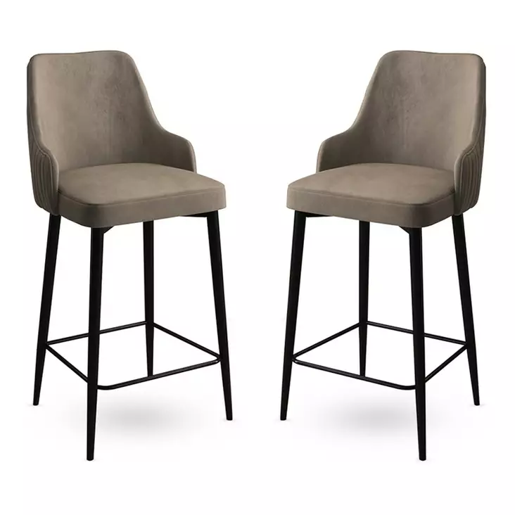 Barstol Hanah Home Enox Cappuccino Svart Metall 45x105x43 cm - Barstolar - 8684282536154 - 1