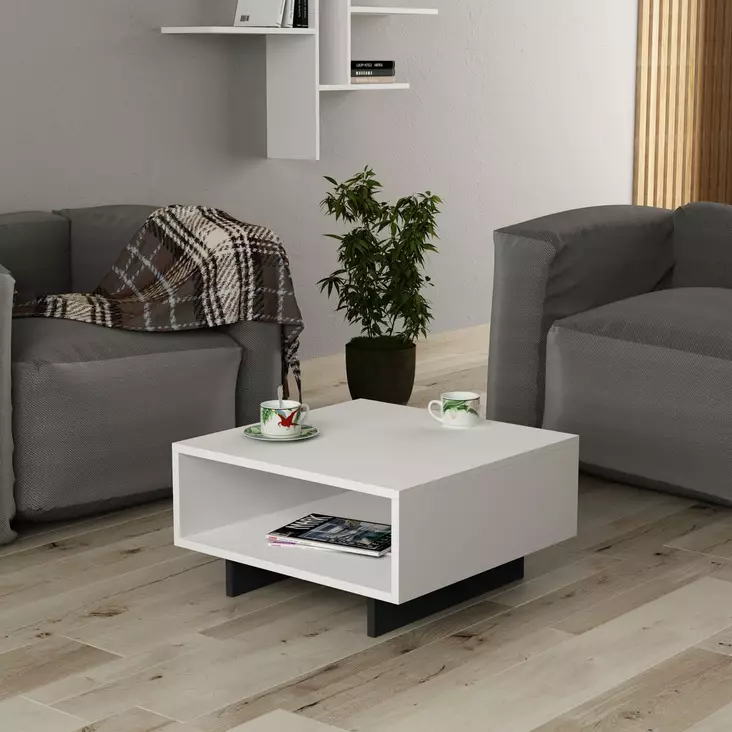 Soffbord Hanah Home Hola Vit Antracit Spånskiva 60x32x60 cm - Soffbord - 8681875277364 - 1
