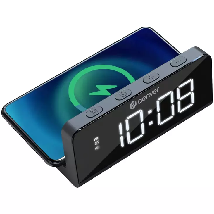 Denver klocka trådlös laddning svart - Trådlös laddning - 5706751072994 - 1