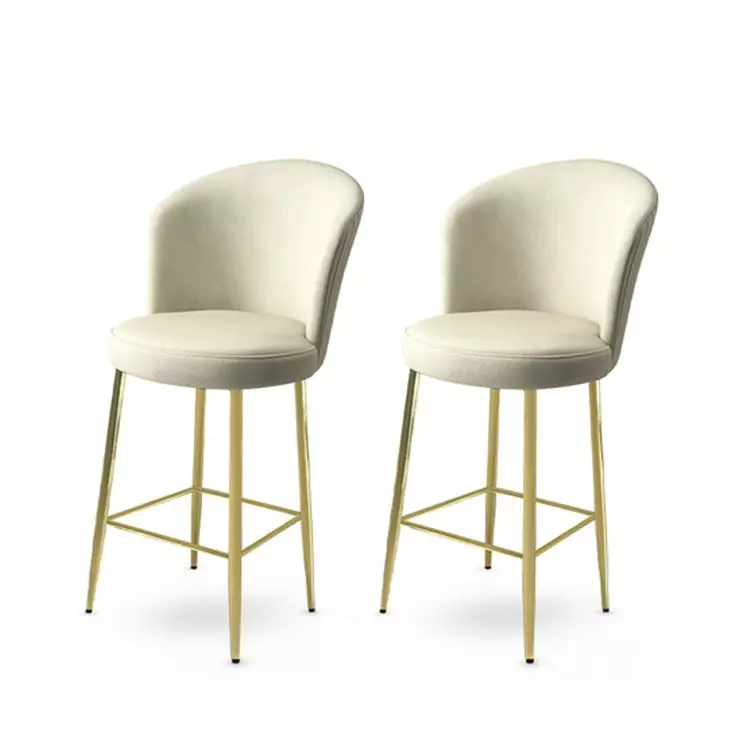 Barstol Hanah Home Alte Cream Guld Metall 46x102x40 cm - Barstolar - 8684282535454 - 1