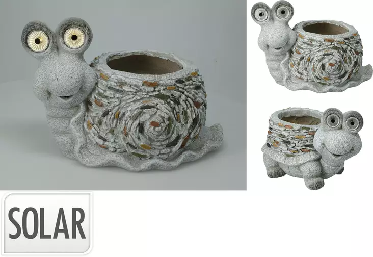 Blomkruka med solcellsbelysning 24 cm - Krukor - 8721037873314 - 1