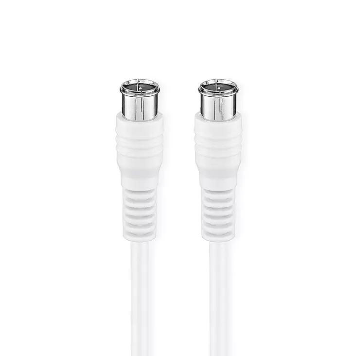 F Quick - F Quick-kabel | F Hane Quick | F Hane Quick | Guldplaterad | 50 dB | 75 Ohm | Dubbelskärmad | 10.0 m | Rund | PVC | Vit | Kartong med fönster - Nedis produkter - 5412810426164 - 1