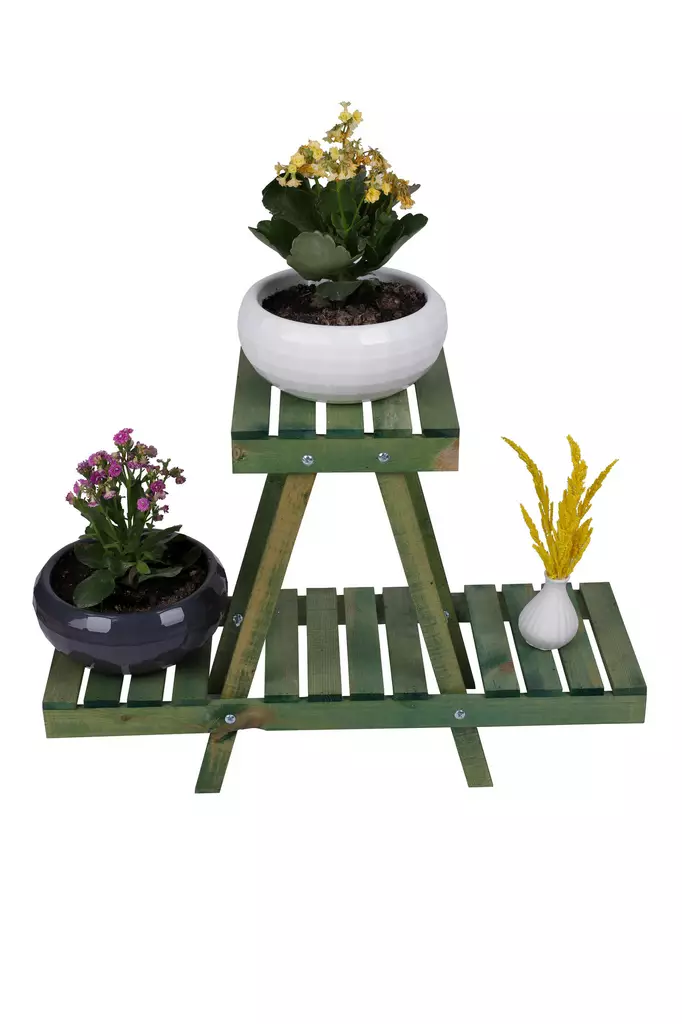 Jardiniere Aberto Design 212Y Grön Trä 50x70x24 cm - Blomsterställ och växtstöd - 8683342261784 - 1