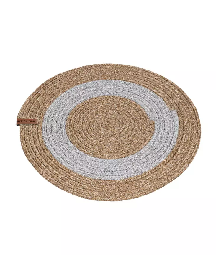 Löpare, naturgrå, 37 cm x 37 cm, handgjord, 100% bomull - Dukar och tabletter - 8683743770144 - 1