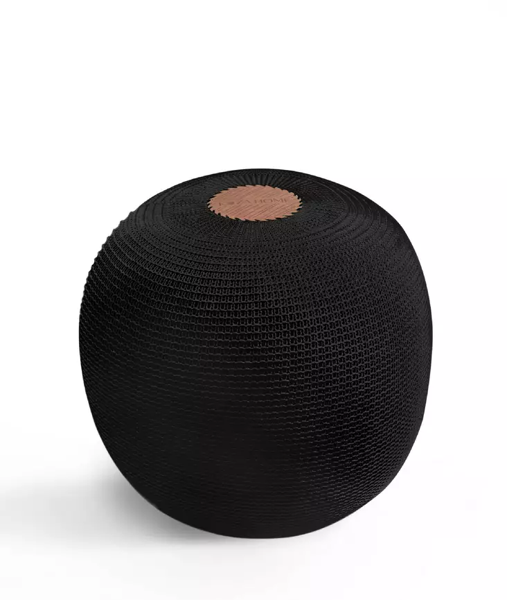 Pouf Aberto Design Fluffy Svart Akryl 40x40x45 cm - Möbler - 8683342532754 - 1