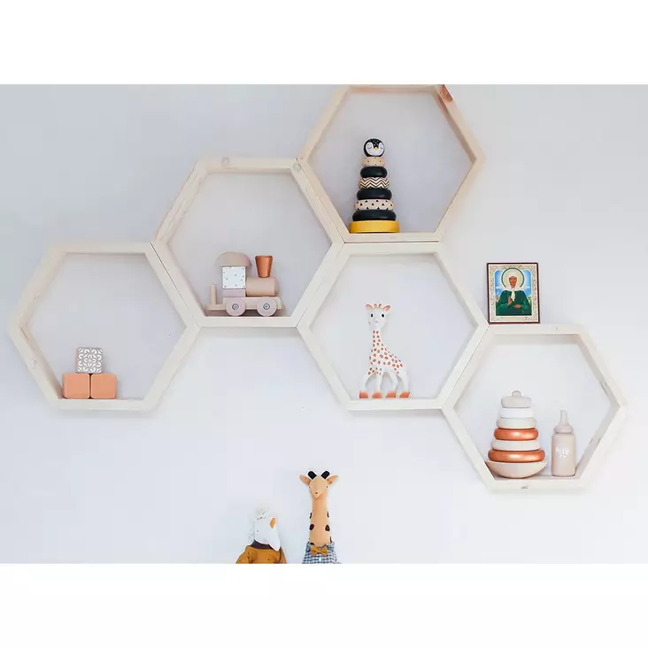 Vägghylla Hanah Home Raf229 Valnöt Massivt Trä 31x36x9 cm - Vägghyllor - 8681875395174 - 1