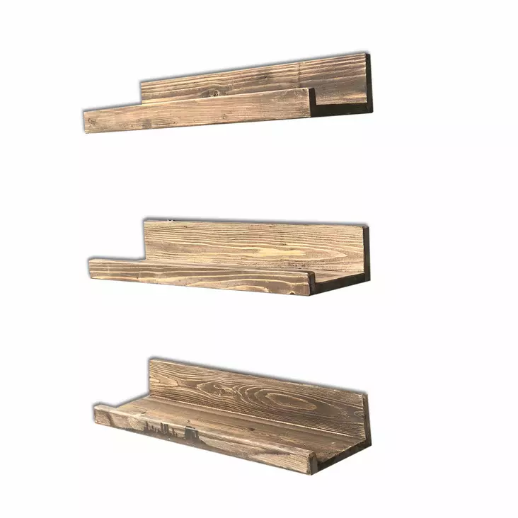 Vägghylla Hanah Home Aa068 Valnöt Massivt Trä 50x6x13 cm - Vägghyllor - 8681875072624 - 1