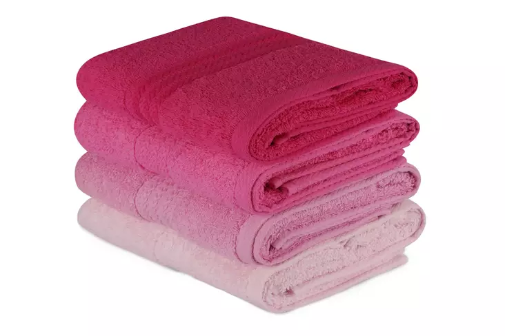 Handduksset (4 st), ljusrosa pink rosa fuchsia, 50 x 90 cm, mjuk, absorberande, hållbar - Handdukar - 8681181150344 - 1