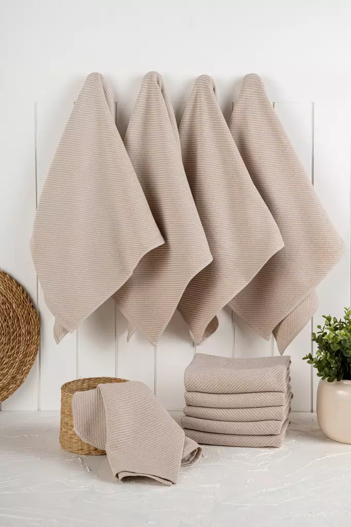 Kökshandduksset (10-pack), beige, 43 x 76 cm, hållbar, maskintvättbar - Kökstextilier - 8684283207404 - 1