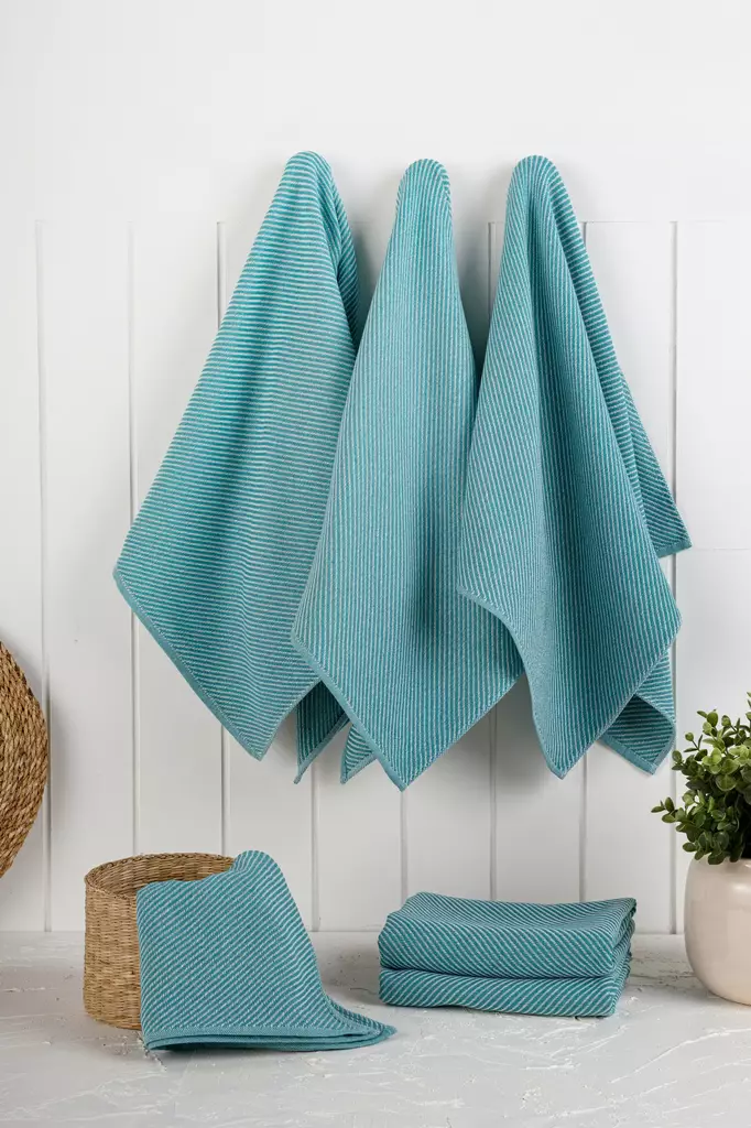 Kökshandduk Set Hermia Eloise Petrol Bomull Polyester 6 Delar - Kökstextilier - 8684283207664 - 1