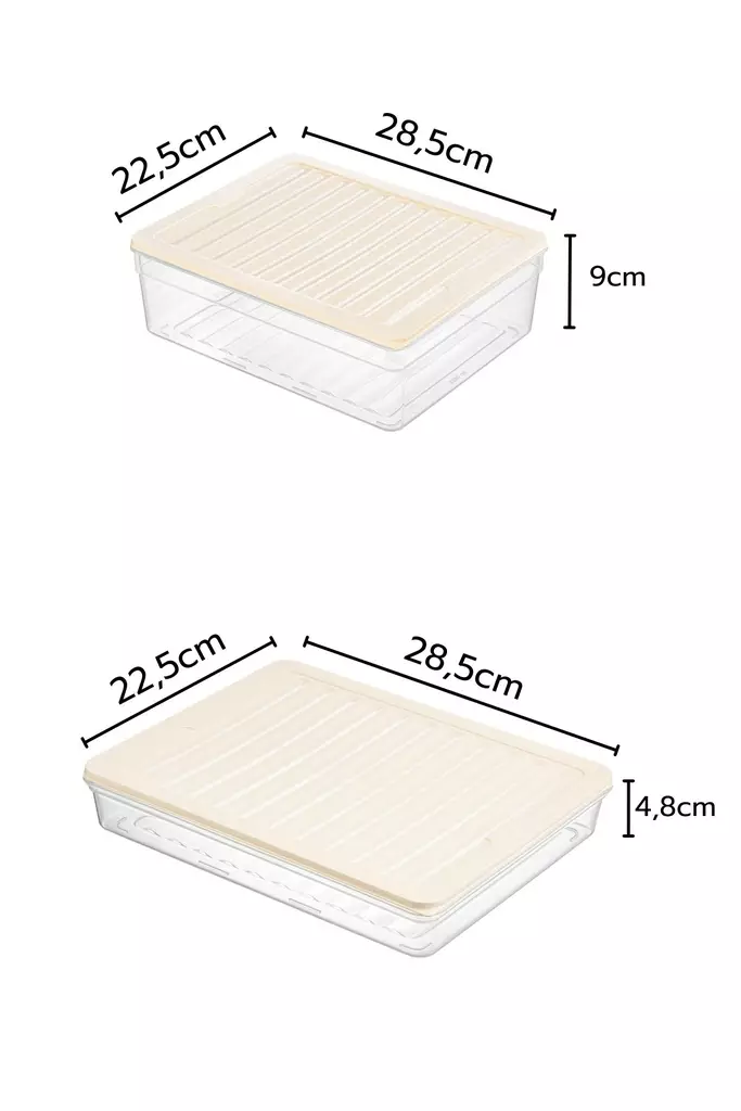 Förvaringslåda Set Hermia Cream Plast 4 Delar - Matlådor och matförvaringsbehållare - 8684283711994 - 1