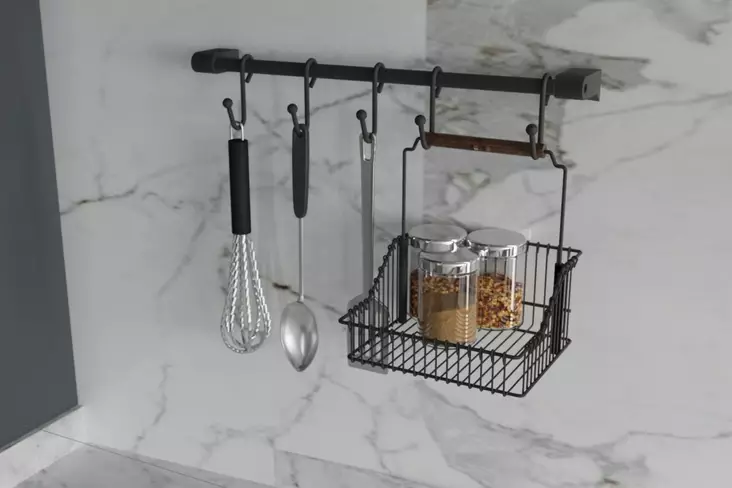 Köksorganisatör Hermia Svart Metall 2 Delar - Dagliga köksartiklar - 8683742916154 - 1