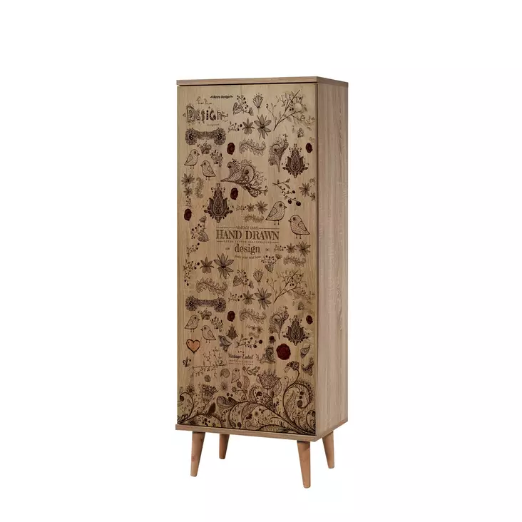 Skoskåp Hanah Home Filinta 731 Sonoma Ek Spånskiva 50x135x38 cm - Skoskåp - 8681875380804 - 1