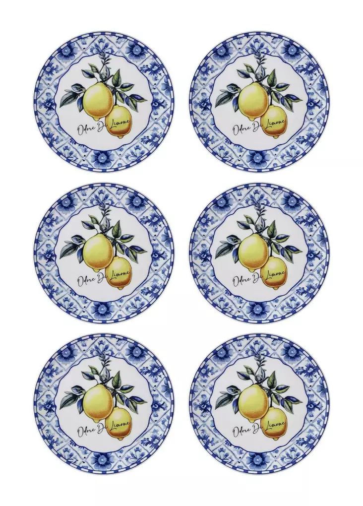 Assietter Set Hermia Gul Keramik 6 Delar - Tallrikar - 8684283616794 - 1