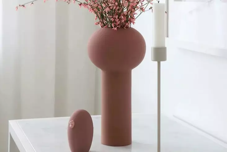 Vas Aberto Design CY0223 Dusty Rose Keramik 13x27x13 cm - Hängande blomkrukor och vaser - 8684282980124 - 1