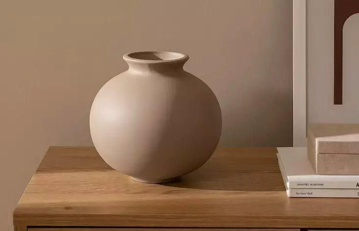 Vas Aberto Design CY0163 Ljusbrun Keramik 18x20x18 cm - Hängande blomkrukor och vaser - 8684282979524 - 1