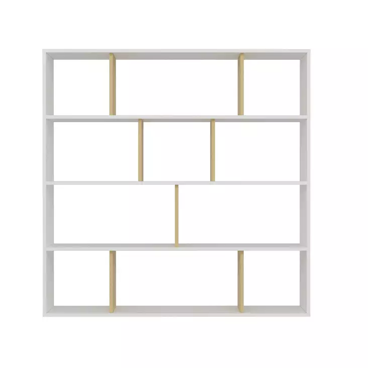 Bokhylla Hanah Home Hodbi Ek Vit Spånskiva 145,2x25x145 cm - Bokhyllor - 8683342216104 - 1