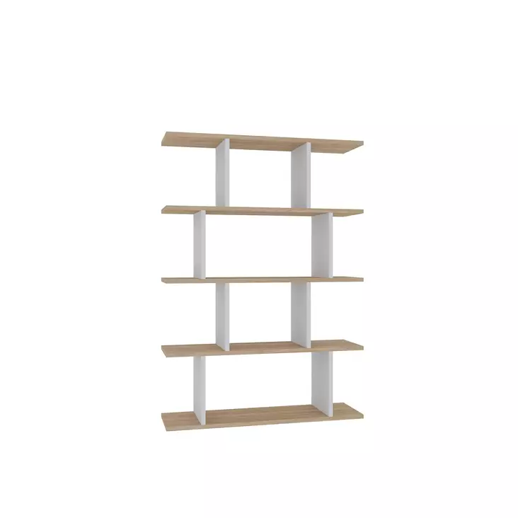 Bokhylla Hanah Home Harmon Ek Vit Spånskiva 90x25x127,4 cm - Bokhyllor - 8683742033004 - 1