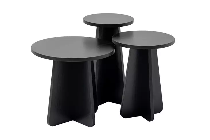 Nestingbord Hanah Home Lume Träsvart Spånskiva 28x48x28 33x43x33 43x38x43 cm - Bord - 8684283056934 - 1