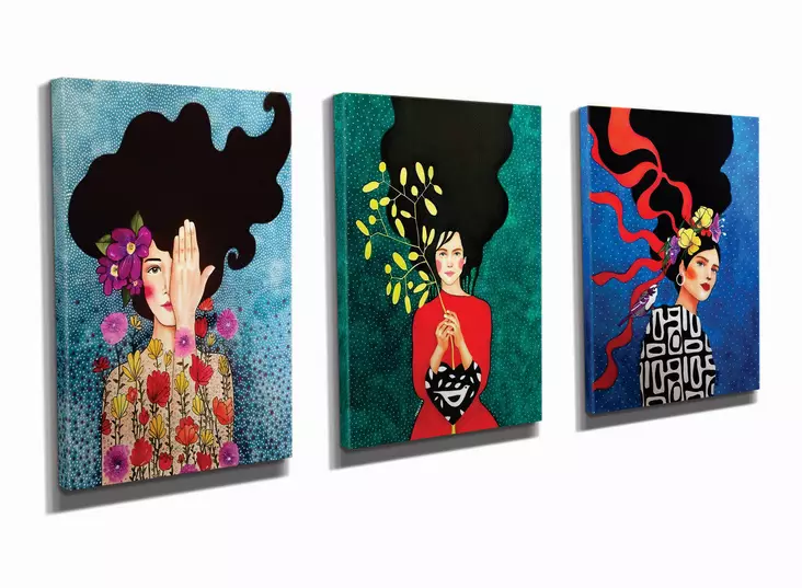 Canvastavla Wallity Flerfärgad Bomull/Polyester 30x40 cm 3 Delar - Tavlor och ramar - 8684282686354 - 1