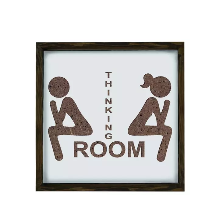 Inramad MDF-tavla Wallxpert Brun Vit MDF Trä 34x34 cm - Tavlor och ramar - 8681875038934 - 1