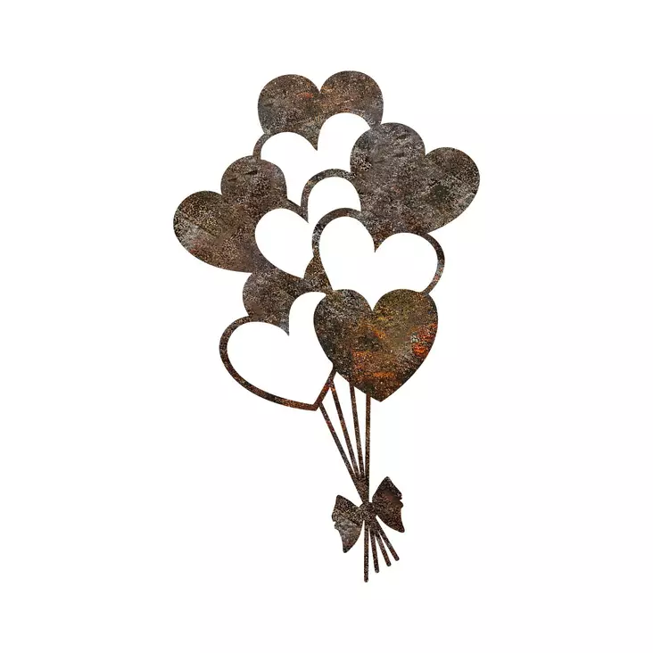 Väggdekor Metall Wallity Rusty Heart Antiquation Metall 35x21 cm - Dekorationer, prydnadsföremål - 8684282644774 - 1