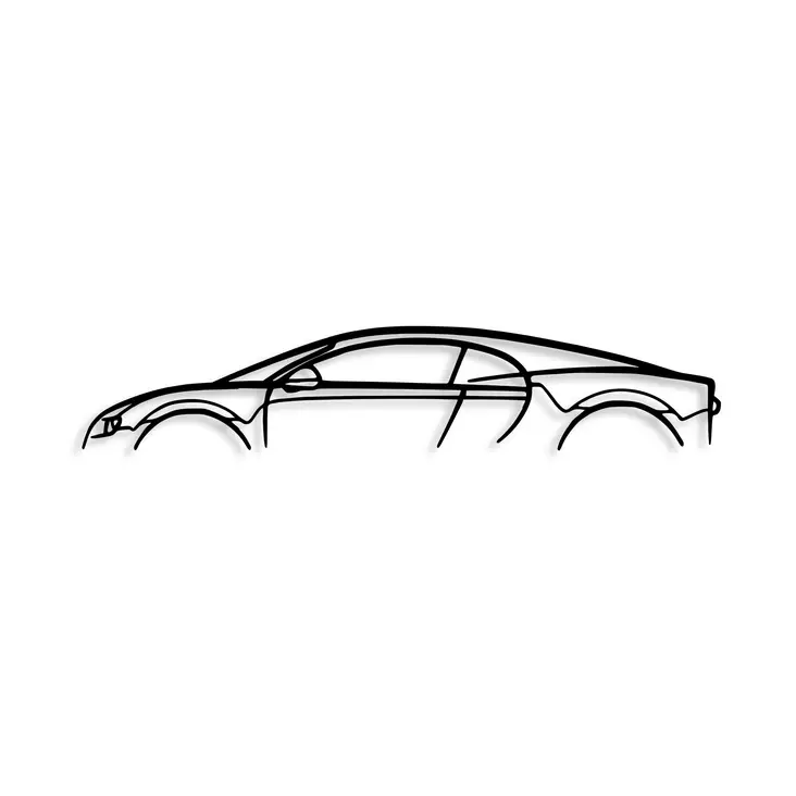 Väggdekor Metall Wallity Bugatti Veyron Silhouette Svart Metall 70x13 cm - Dekorationer, prydnadsföremål - 8683743841844 - 1