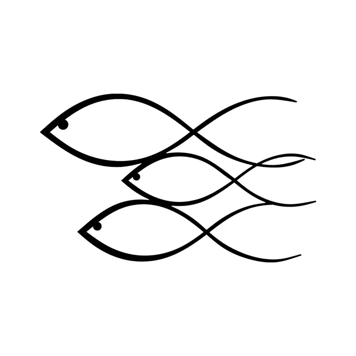 Väggdekor Metall Wallity Fish Svart Metall 50x30 cm - Dekorationer, prydnadsföremål - 8681875514254 - 1
