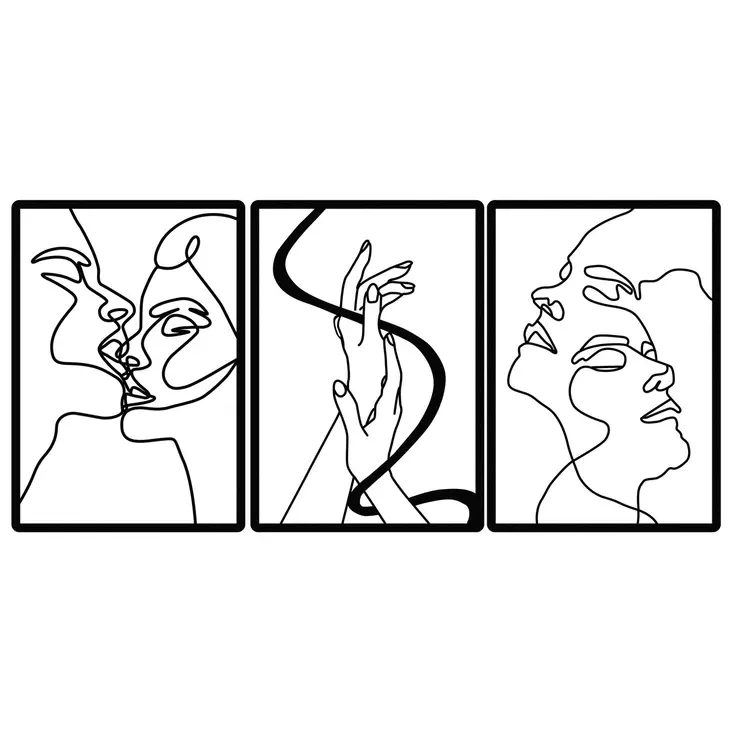 Dekorativ väggdekoration i metall, svart, 109 x 50 cm, tålig, stilren - Dekorationer, prydnadsföremål - 8683743680634 - 1