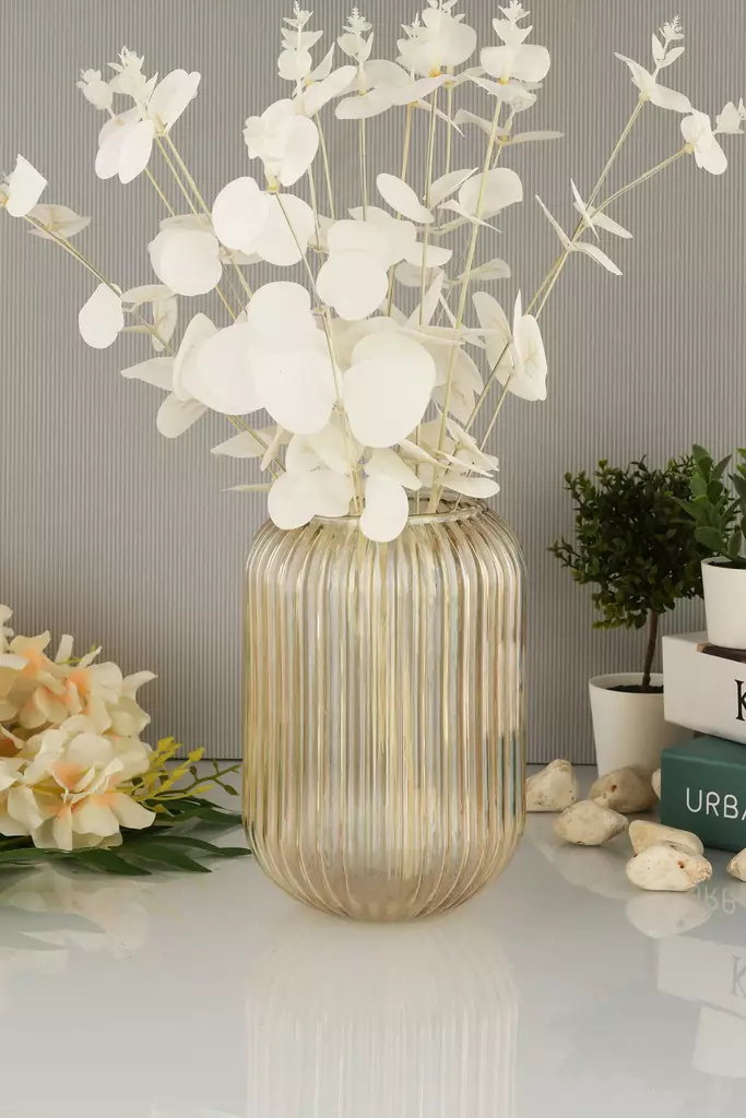 Vas Aberto Design D20B Guld Glas 10x20x10 cm - Hängande blomkrukor och vaser - 8684283721634 - 1