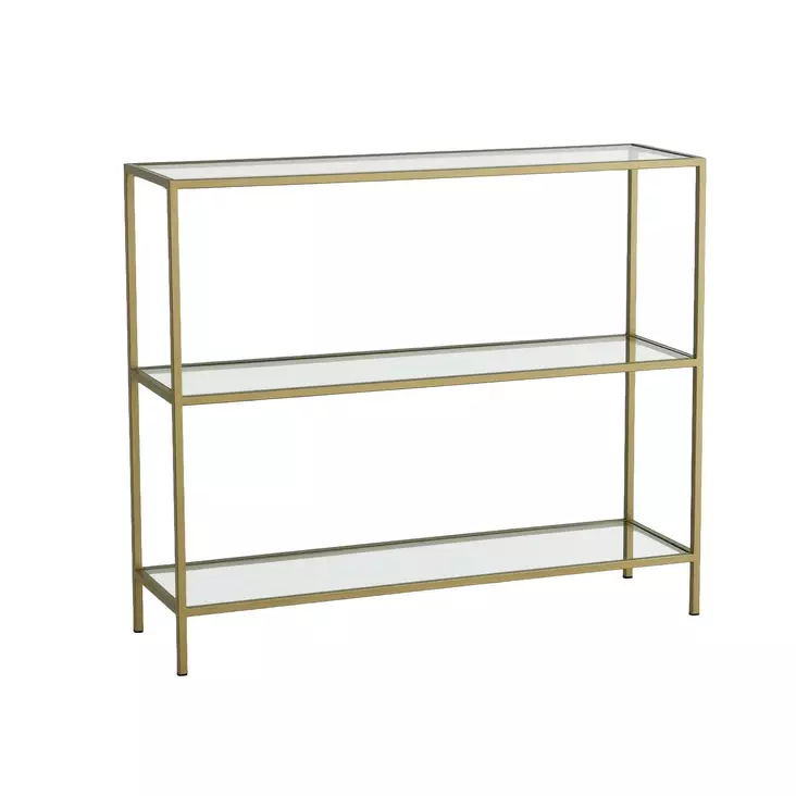 Byrå Hanah Home D101 Guld Härdat Glas Metall 100x85x30 cm - Byråer och skåp - 8683342295604 - 1