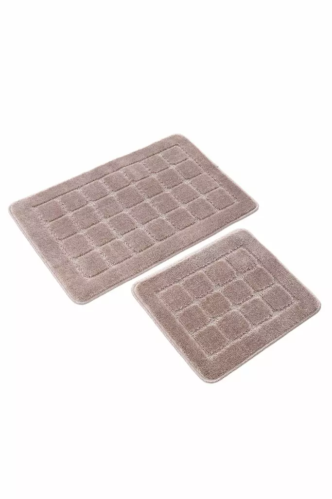 Badrumsmatta Set Mijölnir Mink 100% Polypropylen Halkfri 50x80 cm & 40x50 cm - Badrumsmattor och våtrumsmattor - 8684283557684 - 1