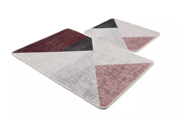 Badrumsmatta Set Mijölnir Flerfärgad 100% Polyester Antibakteriell Halkfri 50x60 cm & 60x100 cm - Badrumsmattor och våtrumsmattor - 8683342801034 - 1