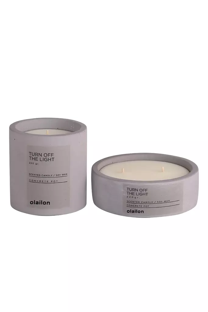 Doftljus Set Aberto Design Turn Off The Light Grå Betong Kakao Kräm 8,5x9 12x4,5 cm - Ljus och lyktor - 8684282969044 - 1