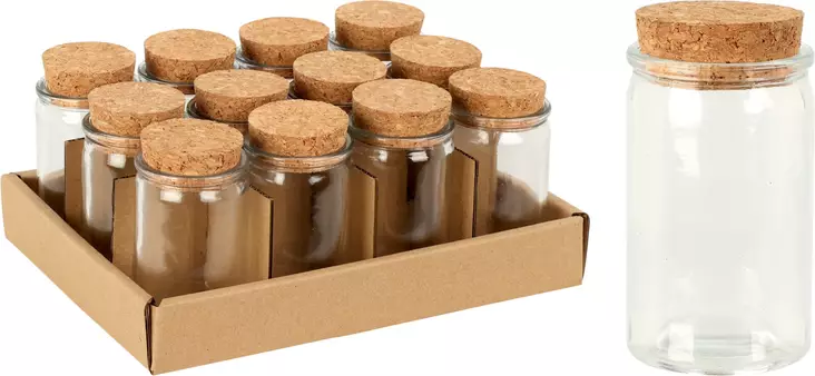 Glasförvaringsburk med korklock 50 ml - Matfrysning och konservering - 8720573955324 - 1