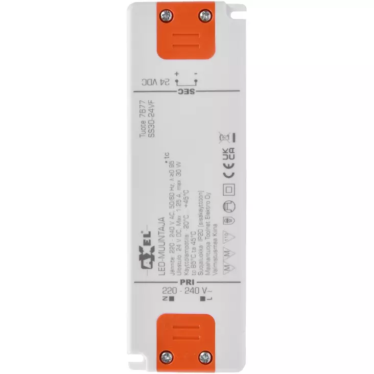 LED-muuntaja 24VDC 220-240V 30W - LED-transformatorer - 6438152076774 - 1