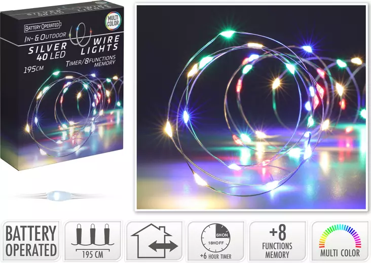 LED-valoketju 40 lamppua monivÃ¤ri - Ljusslingor - 8720573666374 - 1