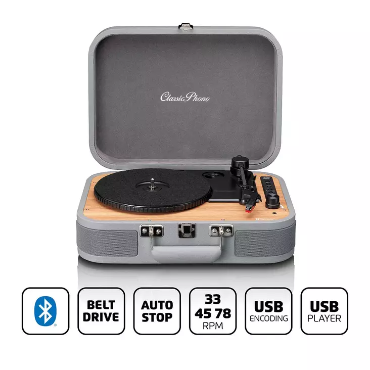 Skivspelare med Bluetooth® och USB-spelare/inspelare - Skivspelare och nålar - 8711902079774 - 1