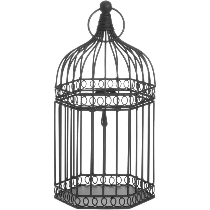 4Living Fågelbur Svart 16x16x33 cm - Dekorationer, prydnadsföremål - 6410413258464 - 1