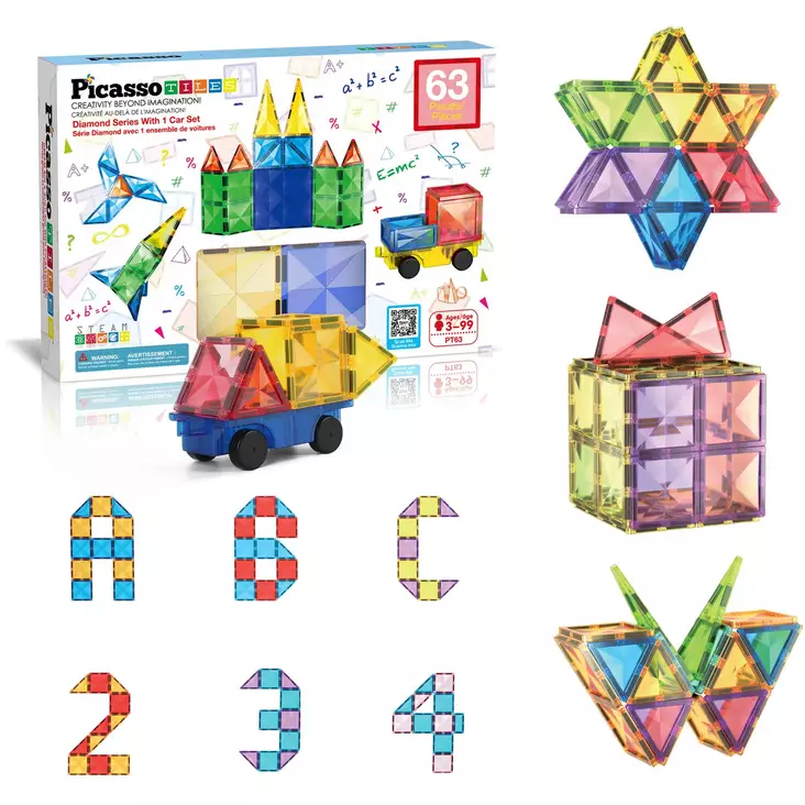 Magneettinen rakennussetti 63 osaa - Byggleksaker - 817338023294 - 1