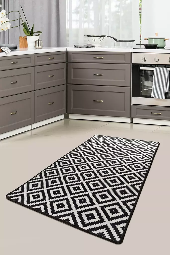 Matta Conceptum Hypnose Black White Flerfärgad Polyester 160x230 cm - Stora och medelstora mattor - 8681875669084 - 1