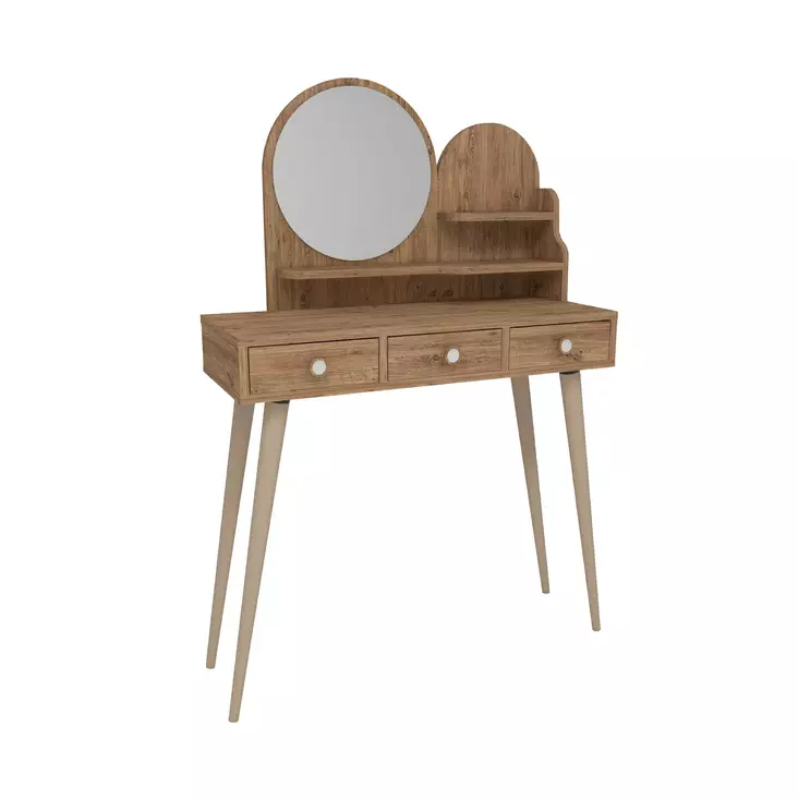 Sminkbord Hanah Home Ruges Furu Spånskiva 130,8x74x35 cm - Toalettbord - 8683743972784 - 1