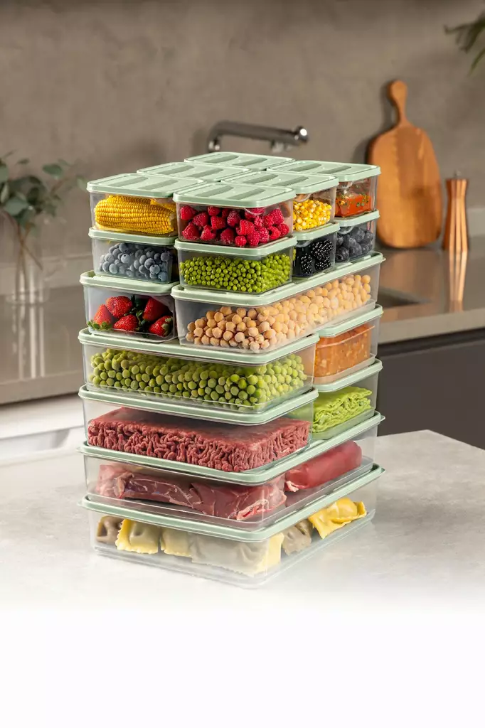 Förvaringslåda Set Hermia Mint Plast 20 Delar - Matlådor och matförvaringsbehållare - 8684283210084 - 1