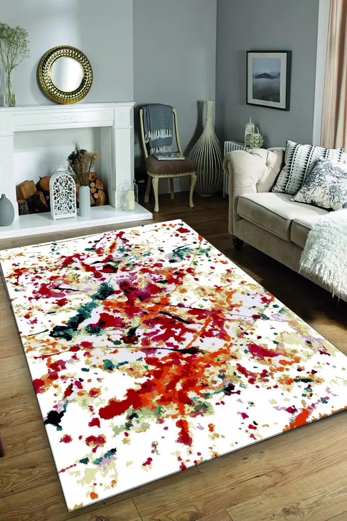 Matta Conceptum Oil Paint Djt Flerfärgad Polyester 200x290 cm - Stora och medelstora mattor - 8682870874954 - 1