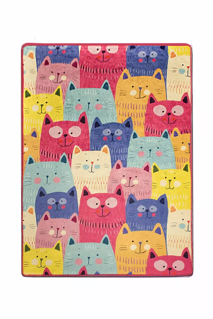 Gångmatta Conceptum Cats Multi Djt Flerfärgad Polyester 80x150 cm - Små mattor och gångmattor - 8682870506954 - 1